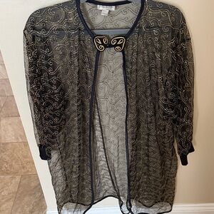 Elegant Black and Gold Cape by FAD FASHIONS